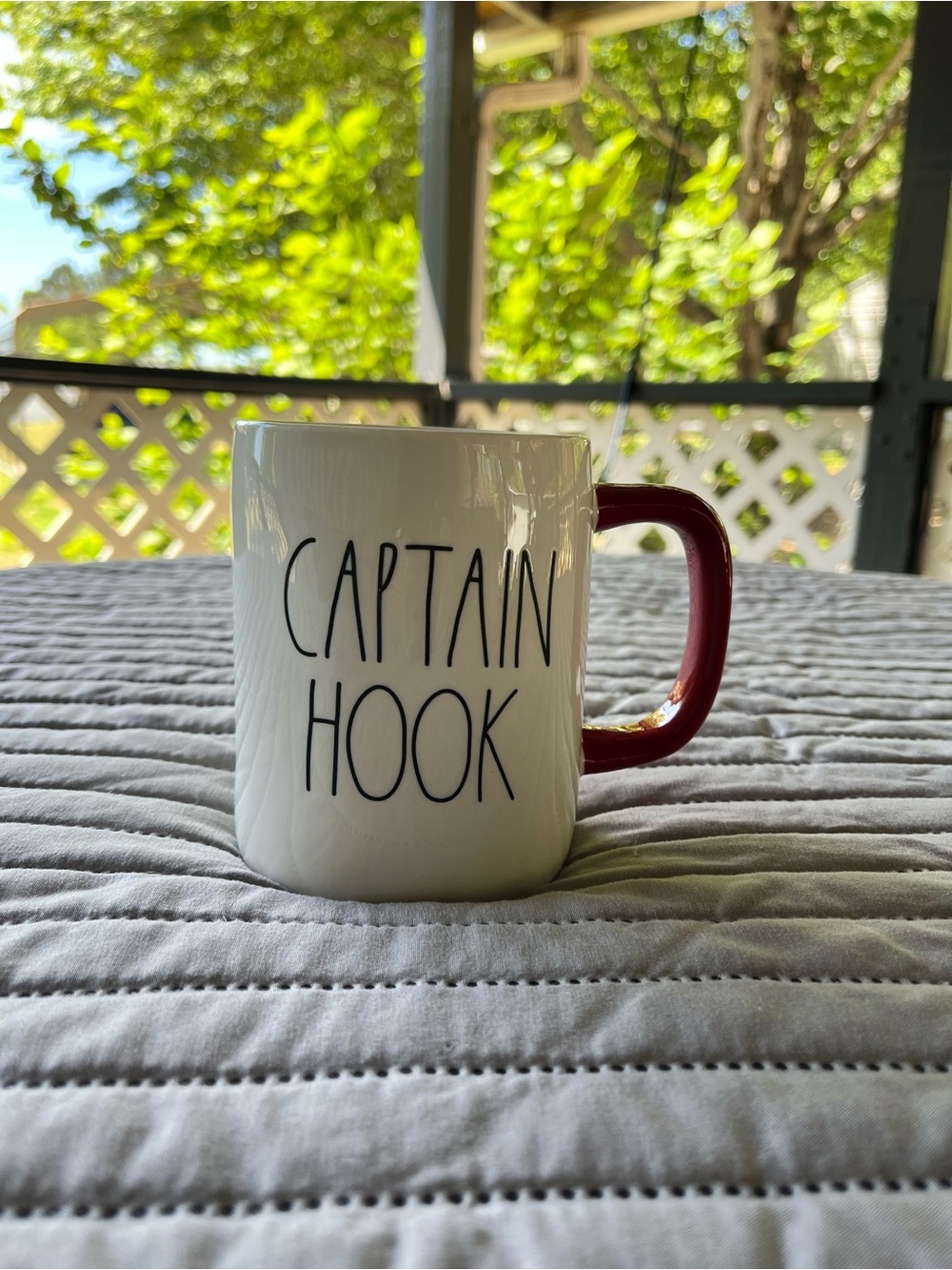 Disneys “Captain Hook" White Ceramic Mug with Red Handle & Pirate